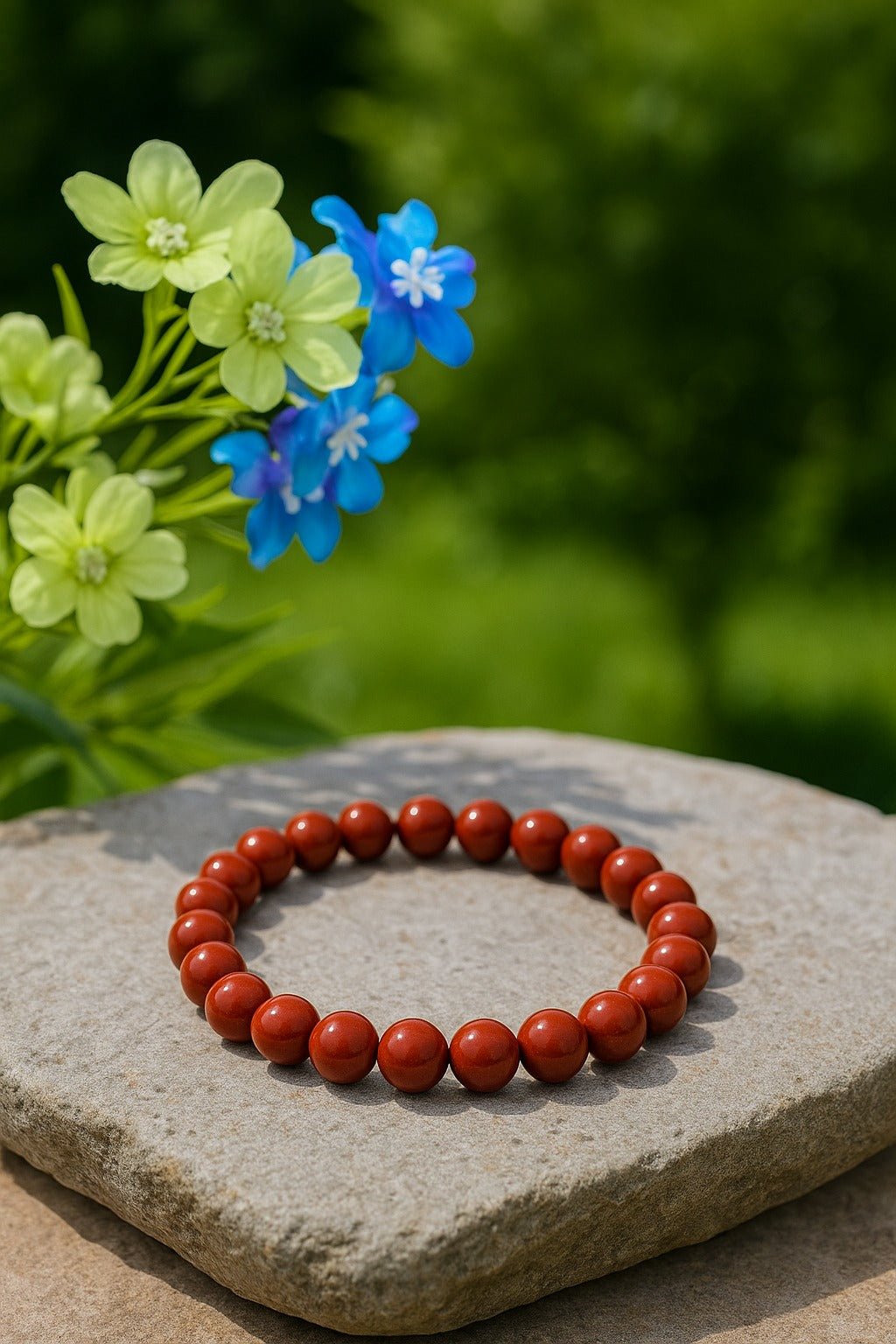 Red Jasper Crystal Bracelet - Ankshaktiyaan by seemaa arora
