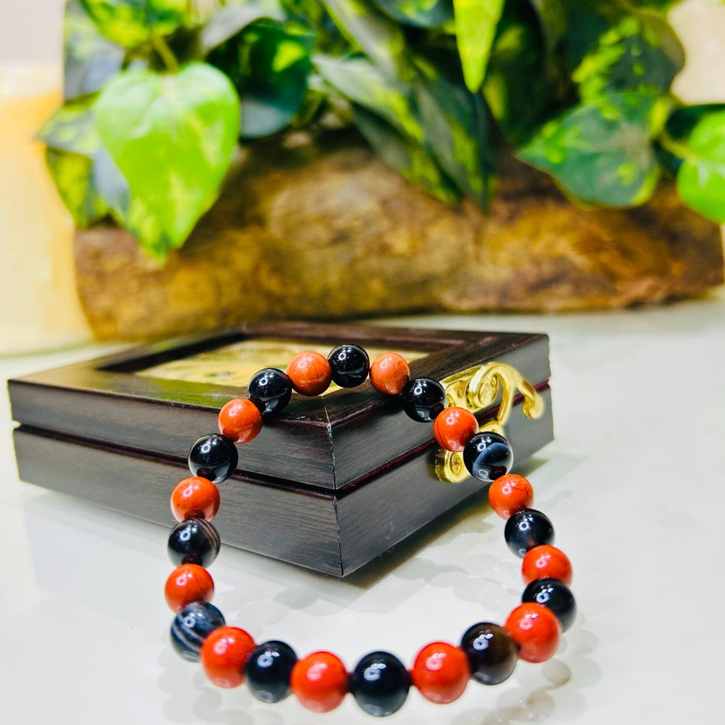 Root Strength Bracelet – Red Jasper & Sulemani for Stability & Protection - Ankshaktiyaan by seemaa arora