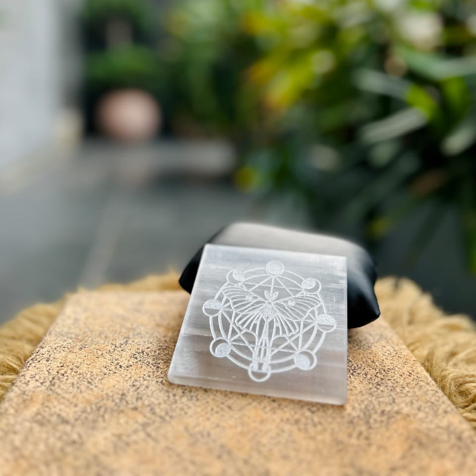 Selenite Cleansing Plate – Crystal Charger for Energy & Positivity" - Ankshaktiyaan by seemaa arora