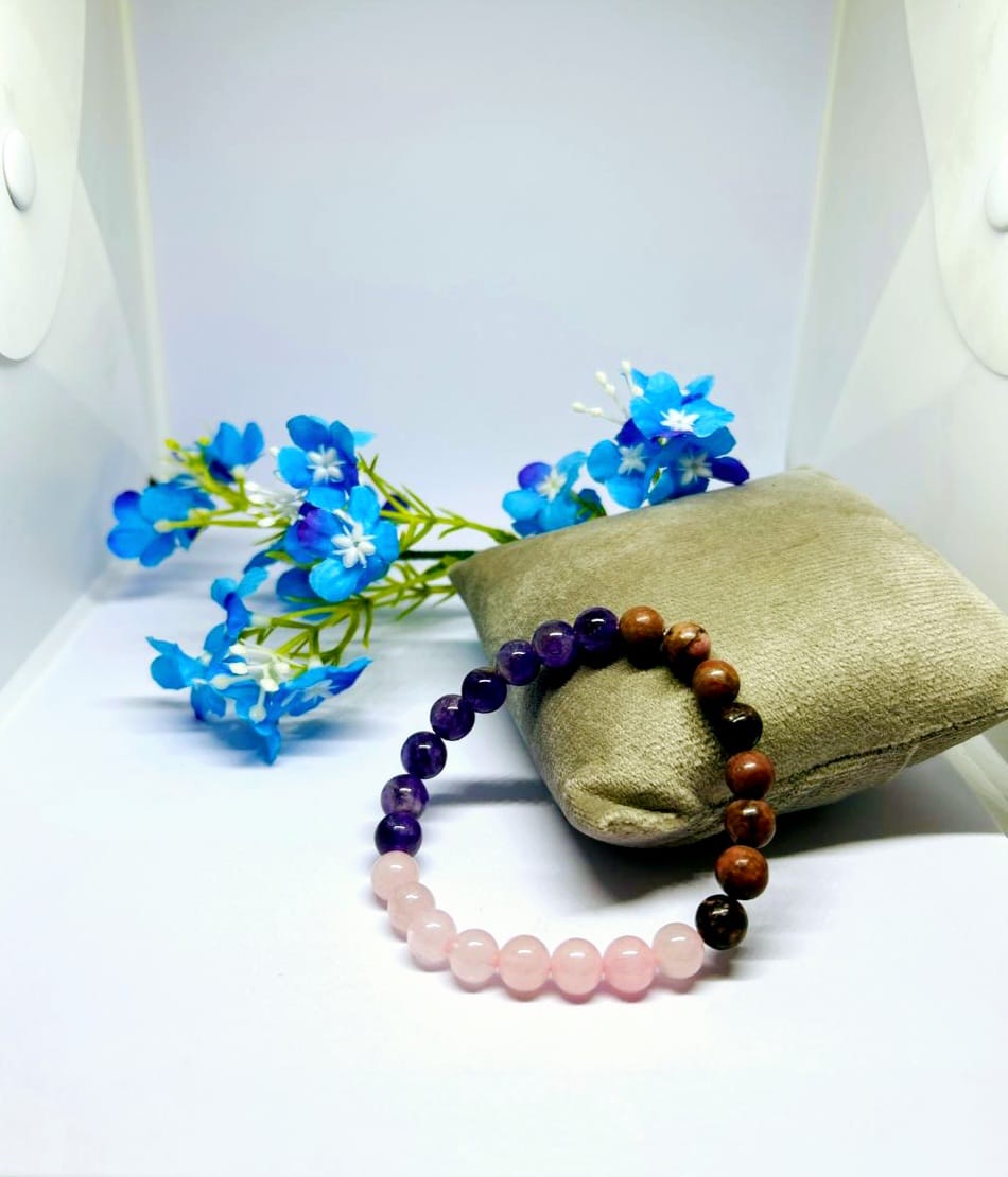 Love Magnet Bracelet – Rose Quartz & Rhodonite for Love & Harmony