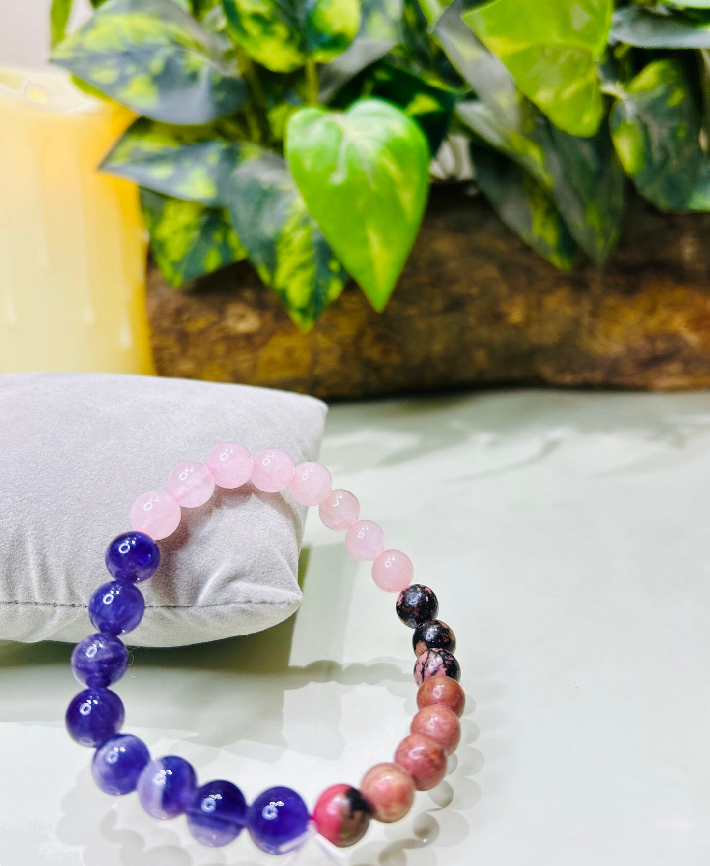 Love Magnet Bracelet – Rose Quartz & Rhodonite for Love & Harmony