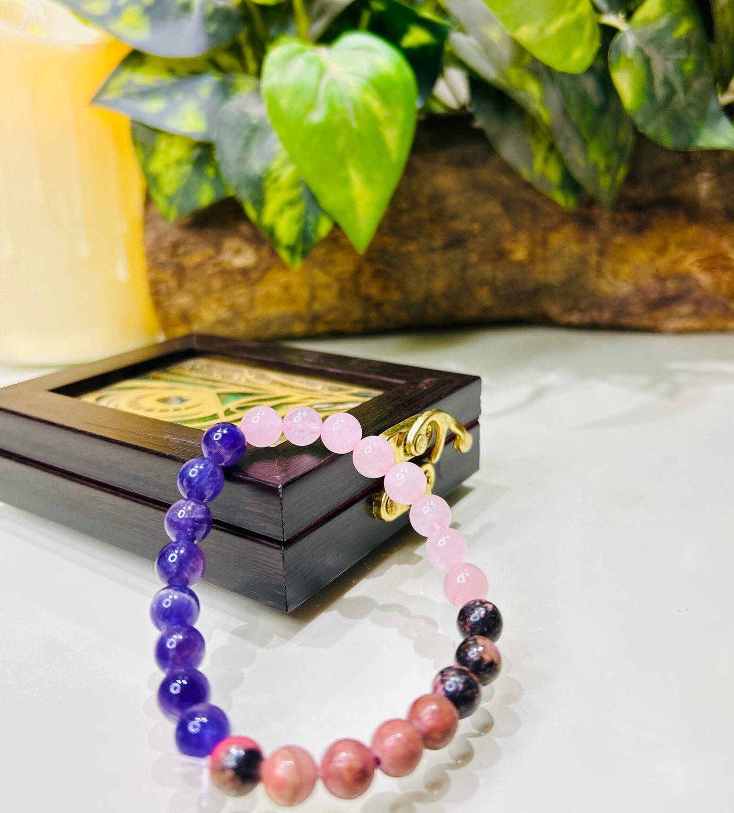 Love Magnet Bracelet – Rose Quartz & Rhodonite for Love & Harmony