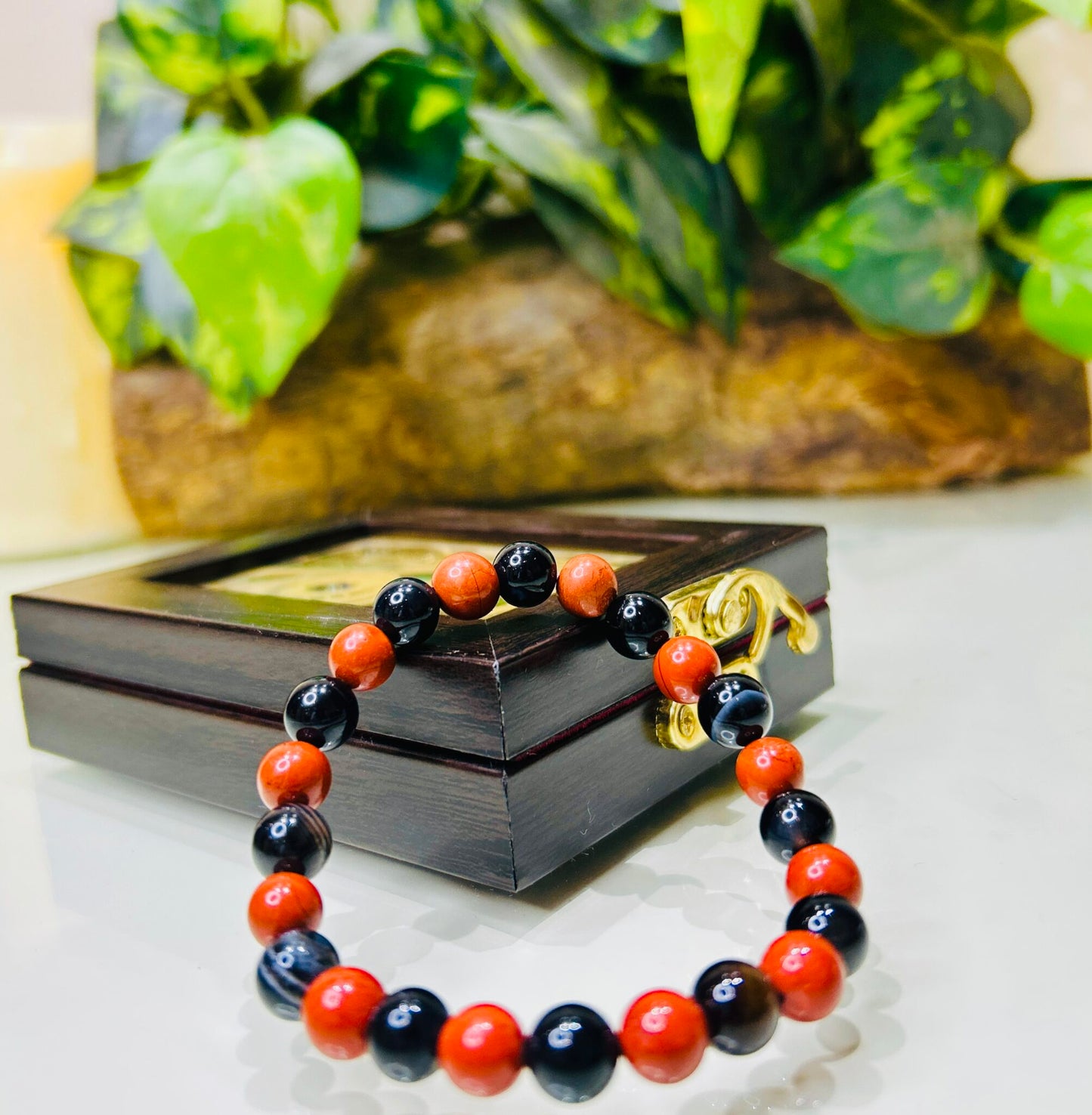 Root Strength Bracelet – Red Jasper & Sulemani for Stability & Protection