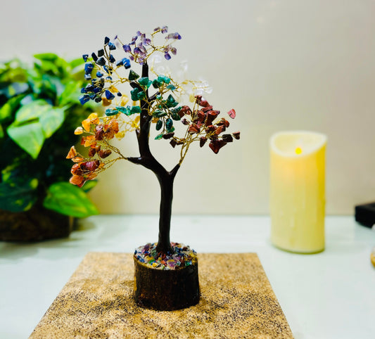Seven Chakra Crystal Tree – Energy Balance & Positive Vibes (300 Chips)