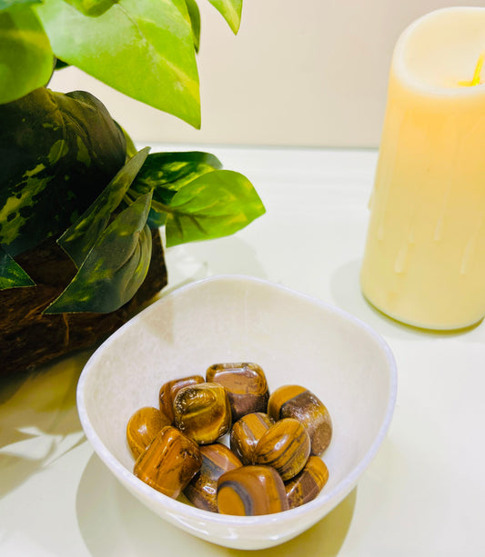 Natural Tiger Eye Tumbles – Courage, Confidence & Protection