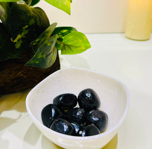 Natural Black Obsidian Tumbles – Protection & Energy Shield