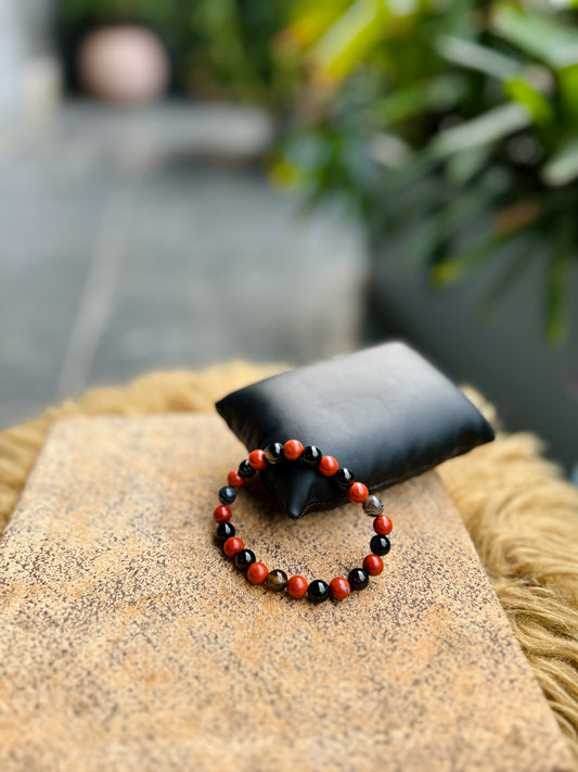 Root Strength Bracelet – Red Jasper & Sulemani for Stability & Protection