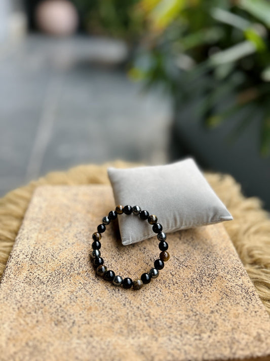 Triple Protection Bracelet – Black Obsidian, Tiger Eye & Hematite