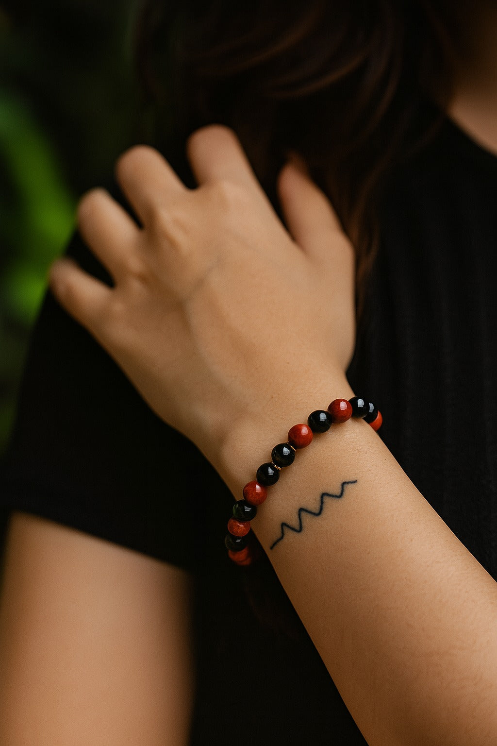 Root Strength Bracelet – Red Jasper & Sulemani for Stability & Protection