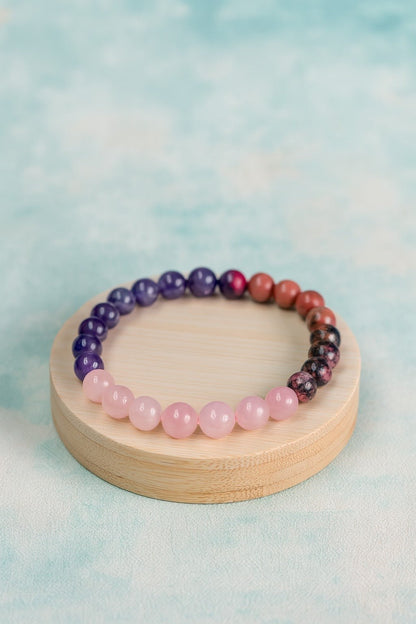 Love Magnet Bracelet – Rose Quartz & Rhodonite for Love & Harmony - Ankshaktiyaan by seemaa arora