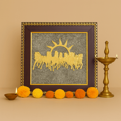 Surya Chariot Raw Pyrite Frame - Ankshaktiyaan by seemaa arora